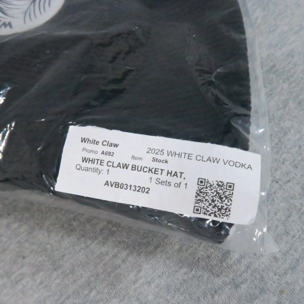 White Claw Vodka Bucket Hat Unisex OSFA Black Sherpa Fleece Lined Lot of 2 NEW